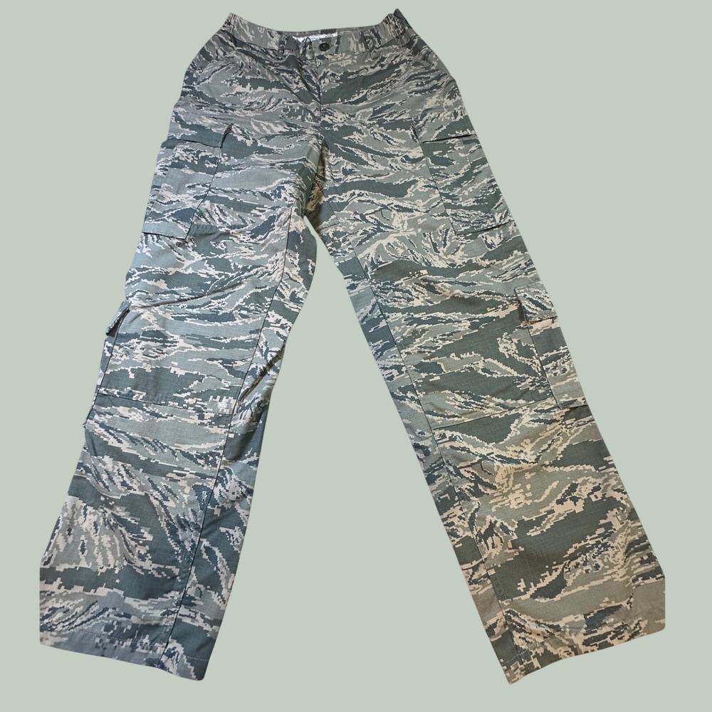 US Air Force ABU Tiger Stripe Camo Utility Cargo Pants 30R & Tru-Spec Hat Set